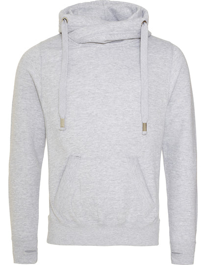 Just Hoods JH021 Cross Neck Hoodie – optional mit Wunschdruck – Vorderansicht
