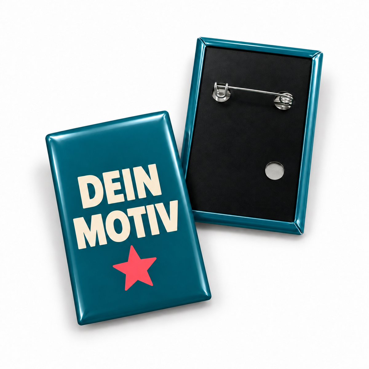44x68mm Buttons mit Nadel (Hochformat) – Vorder- und Rückseite