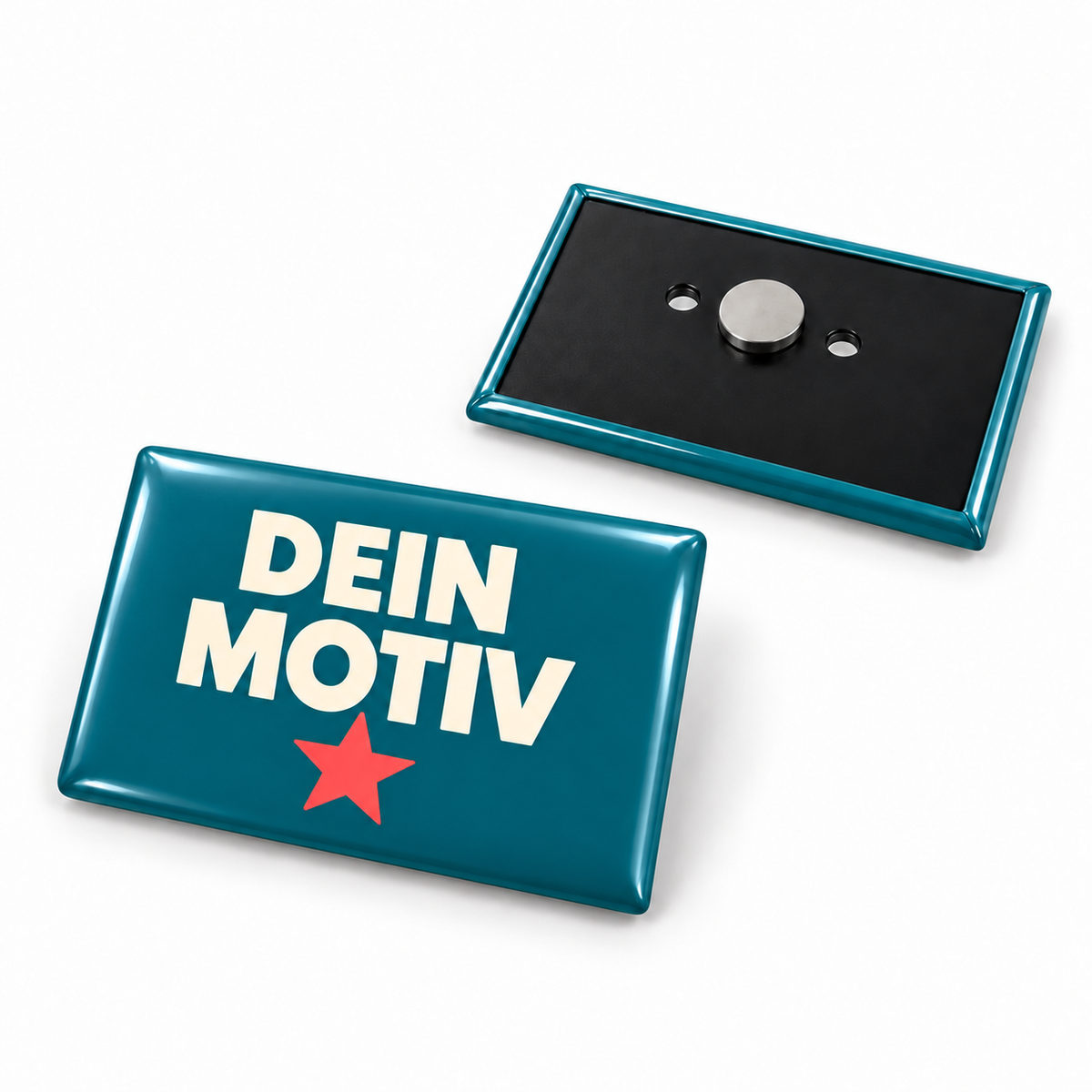64x89mm Buttons mit Powermagnet – Vorder- und Rückseite