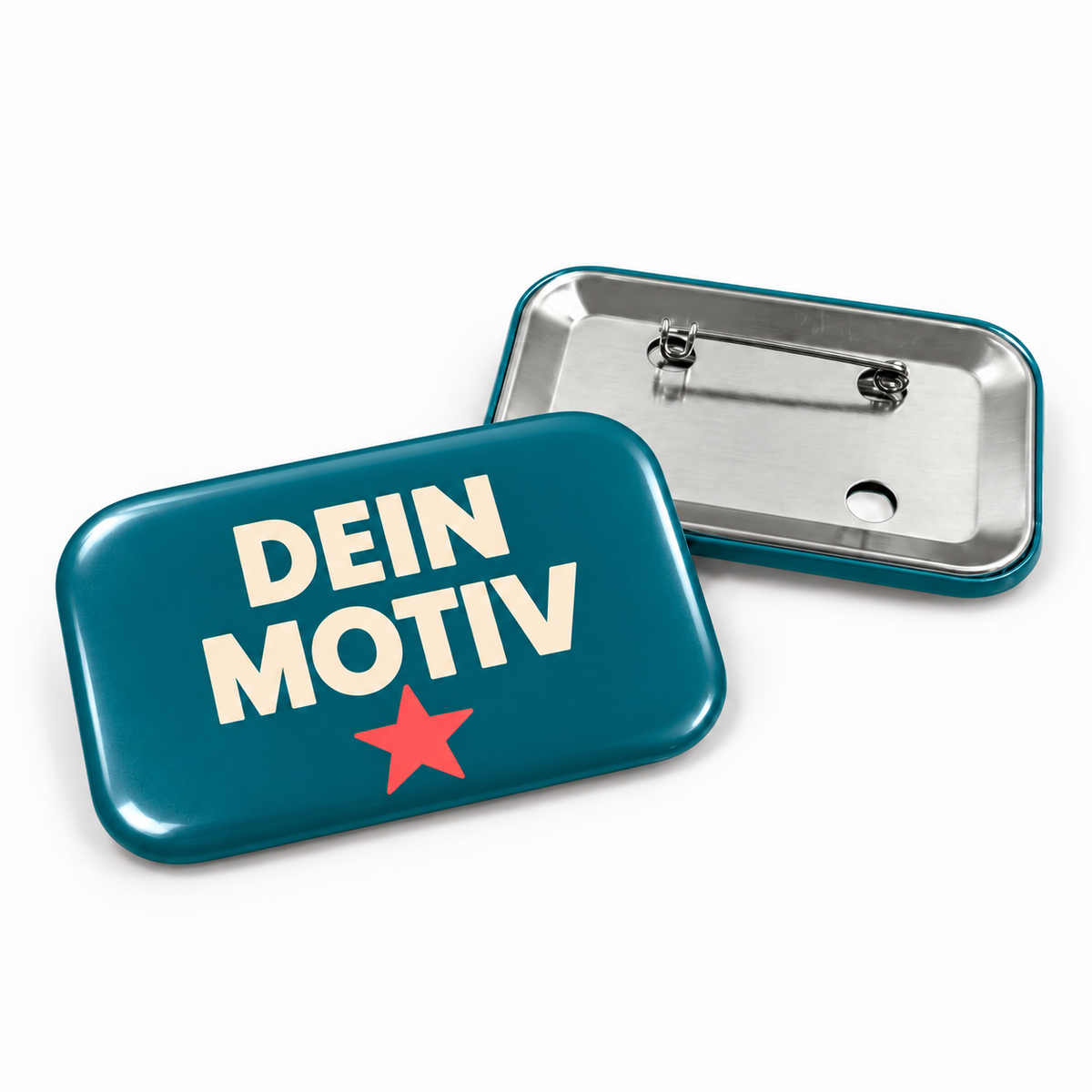 44x68mm Buttons mit Nadel (abgerundet) – Vorder- und Rückseite
