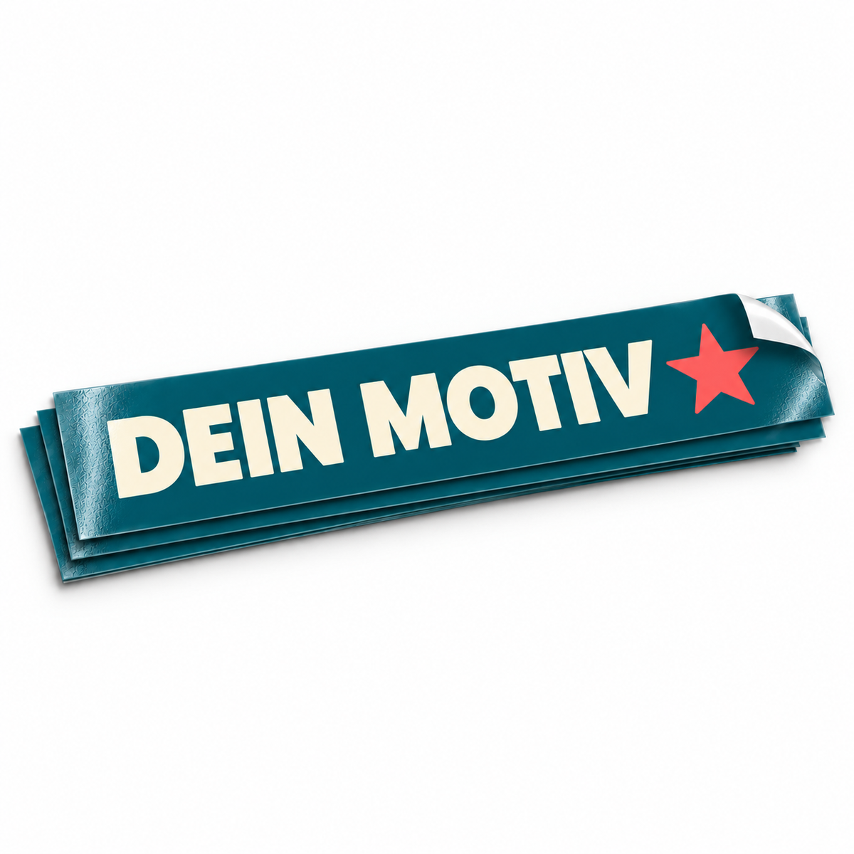 Outdoor-Aufkleber mit dem Beispieltext „Dein Motiv“ – Produktvisualisierung