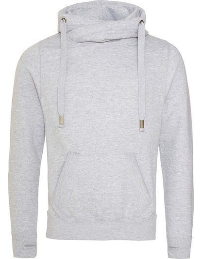 Just Hoods JH021 Cross Neck Hoodie – optional mit Wunschdruck – Vorderansicht