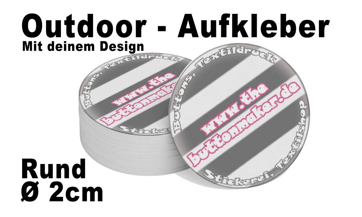 Outdoor-Aufkleber rund Ø 2 cm