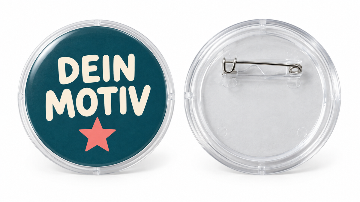 60mm DIY Buttons mit Nadel – Produktvisualisierung