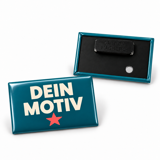 44x68mm Buttons mit Kleidungsmagnet – Vorder- und Rückseite