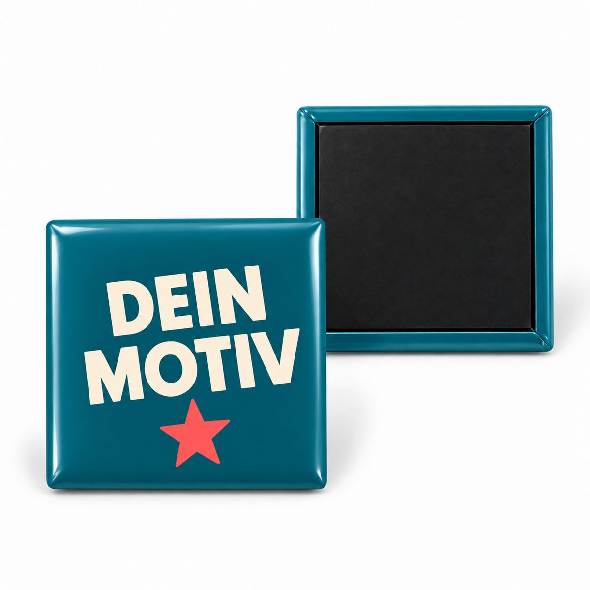 40x40mm Buttons mit Magnet – Vorder- und Rückseite
